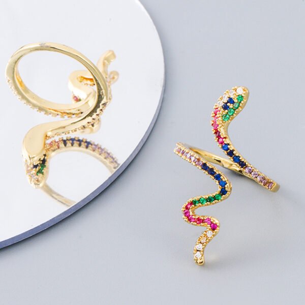 Ring Brass Gold Plated Micropaved Zircon Charm Rings 6