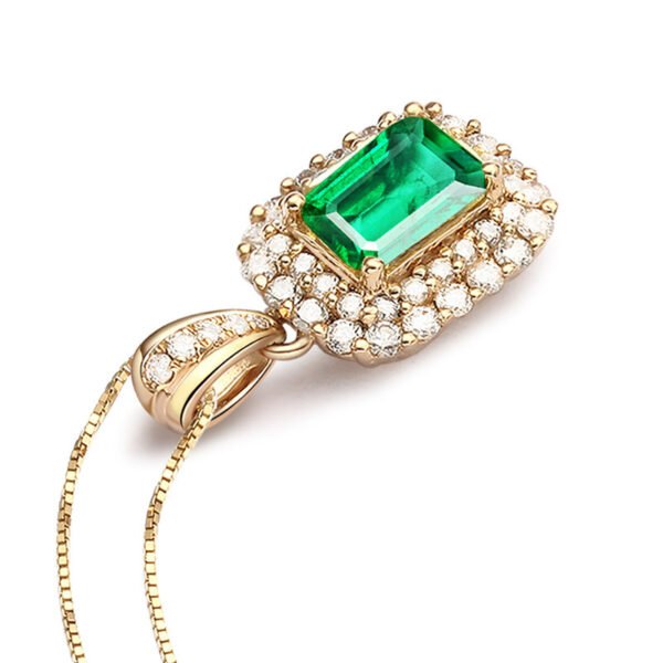 Plated 18k Yellow Gold Color Fashion Emerald Gemstone Simulation Accessories 5