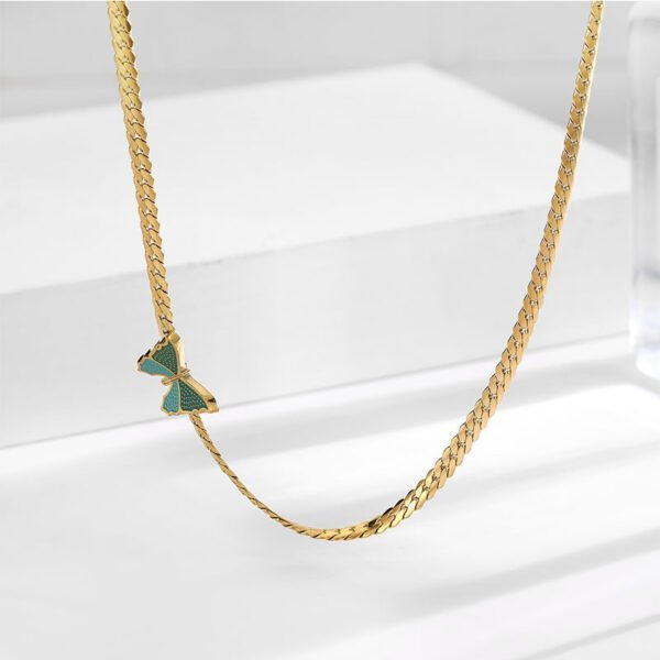 Premium 18k Gold Butterfly Titanium Steel Necklace For Women Necklaces 5