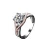 Mosan Diamond  Female Silver Ring Gold Exaggerated Two Colors Rings 9