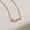 Gold Color Letter Love Lady Collarbone Necklaces 10