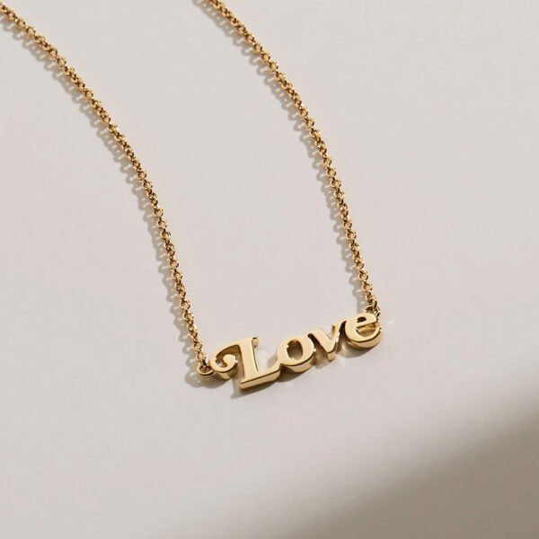 Gold Color Letter Love Lady Collarbone Necklaces 5