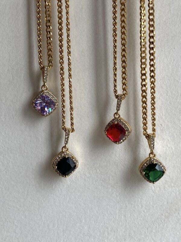 18k Real Gold Electroplating Emerald Necklace Gemstones Necklaces 4