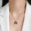 Creative Simple Black Lung Versatile Ins Style S925 Silver Plated Black Gold Diy Necklace For Men And Women Necklaces 9