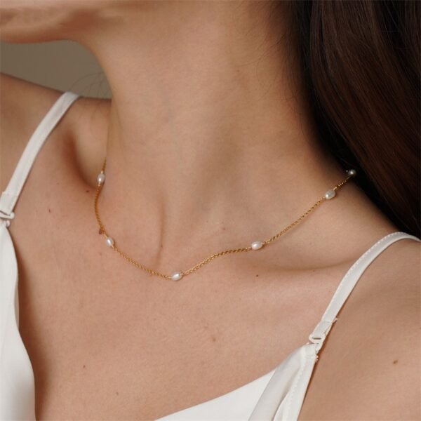 Women’s Bohemian Gold Plated Natural Pearl Necklace Necklaces 5