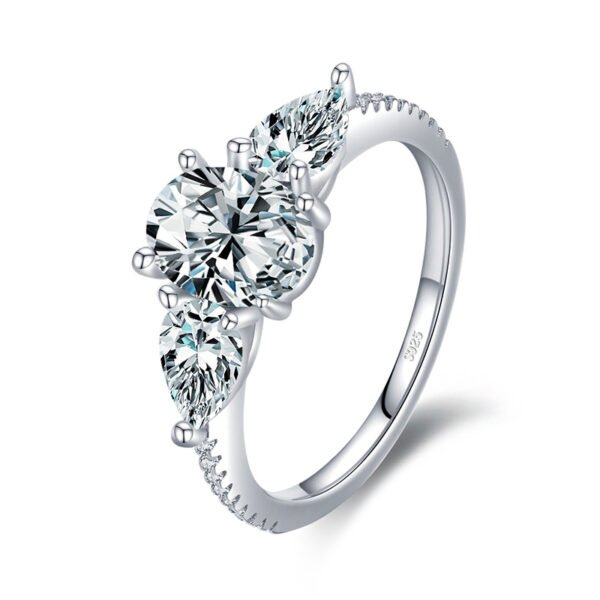 Fashion S925 Sterling Silver Simulation Diamond Bright Ring Rings 6