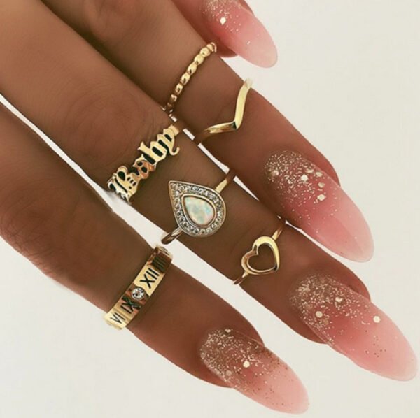 Popular Fashion Geometric Joint Ring Set Rings 8