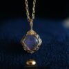 Natural Amethyst Pull Feldspar Inlaid With 925 Silver Gold Plated Chain Accessories 11