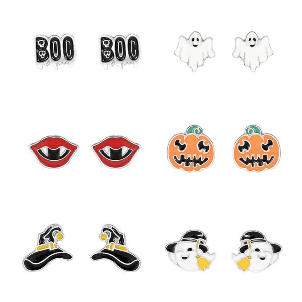 Girly Fashion Skull Head Funny Animal Earring Set Earrings 6