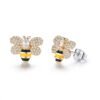 3 Styles Korean Inlaid Crystal Rhinestone Bee Earings For Women Sweet Beauty Simple Atmosphere Stud Earrings D333 Earrings 13