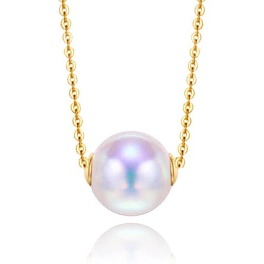 Road pass 18 K gold Akoya natural seawater pearl pendant necklace, clavicle containing 18K gold chain factory direct sales Necklaces 4 Road pass 18 K gold Akoya natural seawater pearl pendant necklace, clavicle containing 18K gold chain factory direct sales Necklaces 4