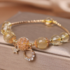 Natural Citrine Gold Gem Quartz Bracelet Women’s Light Luxury Star Moon Crystal Accessories Bracelets 18