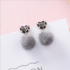 Winter new sweet temperament cute heart-shaped hair ball earrings personalized diamond love earrings earrings 925 silver needle Earrings 10
