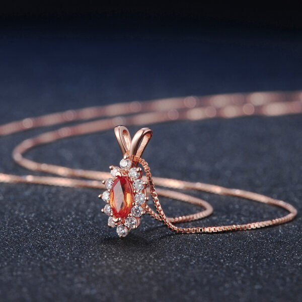 Natural citrine and zircon rose gold jewelry set Accessories 6