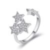 Fashion Simple Full Diamond Starry Copper Ring Rings 12