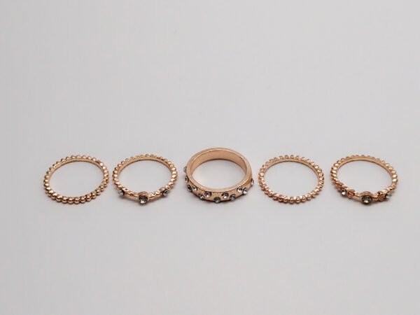 European And American Jewelry Rose Gold Stackable Diamonds Set Of Five Sets Of Rings BohemiaJ Rings 9