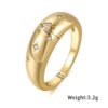 Geometric Pattern Copper Plated Real Gold All-match Ring Rings 9