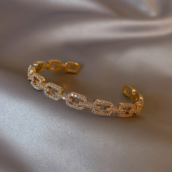 Real Gold Electroplated Zircon Chain Light Luxury High Sense Girlfriends’ Bracelet Bracelets 12