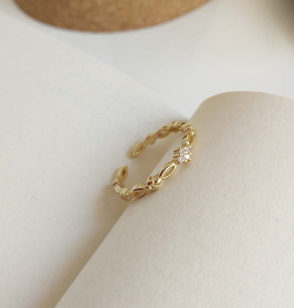 925 sterling silver gold plated  ring ring female food knuckle ring simple temperament tide Japan Korean girlfriends gift Rings 7