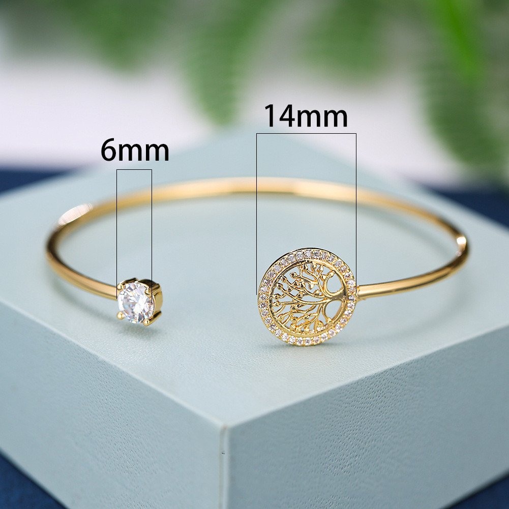 Gold Hope Tree White Diamond Bracelet Women Elegant Retro Style Jewelry BestSelling 2