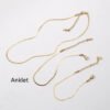Titanium Steel Gold Plated Necklace Anklets Bracelets Necklaces 15