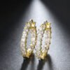 Gold-plated Copper Fashion Earrings, Diamond-set Zircons, Thin Earrings For Women Earrings 12