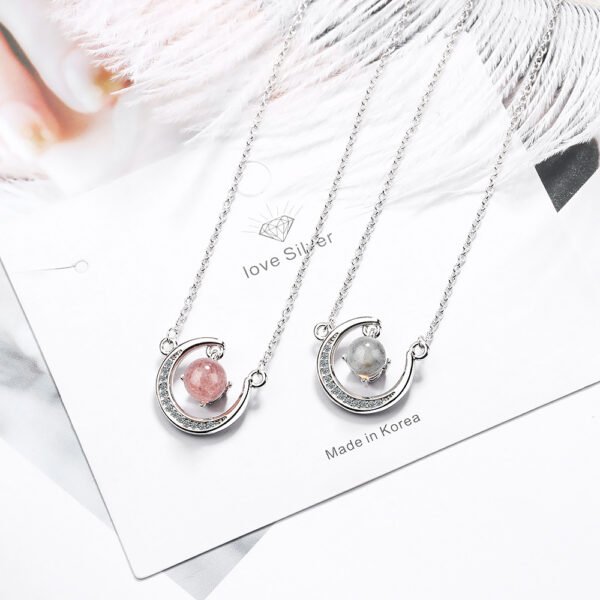Strawberry pink crystal moon short chain Accessories 6