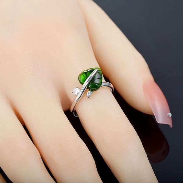 Temperament Heart-shaped Leaf Ring Female Elegant Bracelet Rings 7