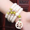pure natural couple models white jade Bodhi 108 lotus Accessories 22