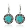 Fashion Retro European And American Round Turquoise Earrings Earrings 14