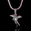 Hip Hop Arrow Wearing Wine Bottle Angel Pendant Real Gold Electroplated Copper Necklace Necklaces 20