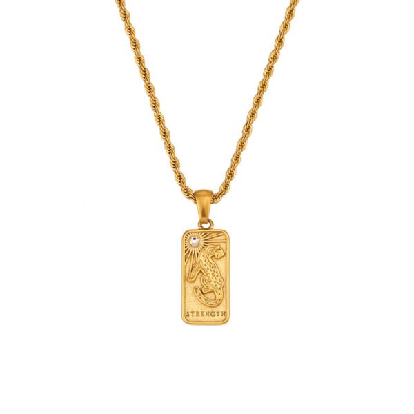 Women’s Stainless Steel Plated 18K Gold Tarot Twist Chain Necklace Necklaces 4