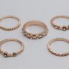 European And American Jewelry Rose Gold Stackable Diamonds Set Of Five Sets Of Rings BohemiaJ Rings 18