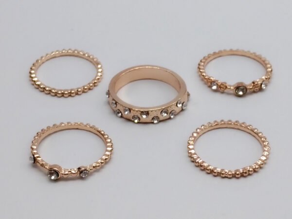 European And American Jewelry Rose Gold Stackable Diamonds Set Of Five Sets Of Rings BohemiaJ Rings 8