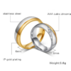 Romantic Wedding Rings For Lover Gold-Color Stainless Steel Couple Rings For Engagement Party Jewelry Wedding Bands Rings 8