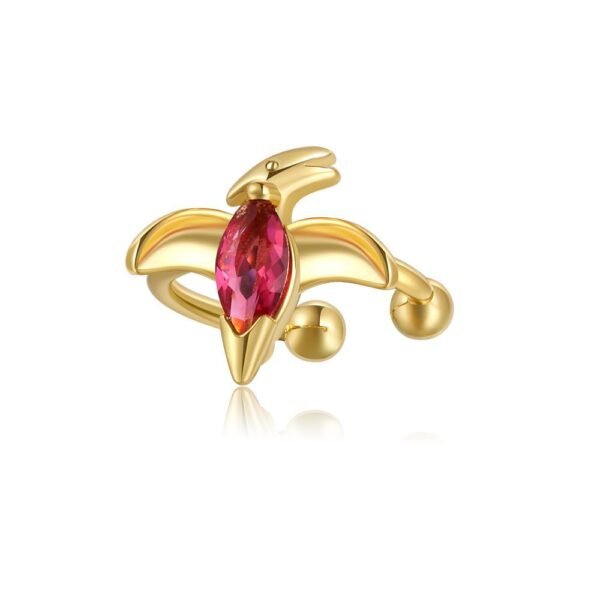 Small Dinosaur Ear Clip 18K Gold Color Preservation Forest Animals Accessories 5