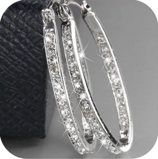 European And American Fashion Jewelry Popular Rhinestone-encrusted Ear Studs Ear Clip Earrings 5