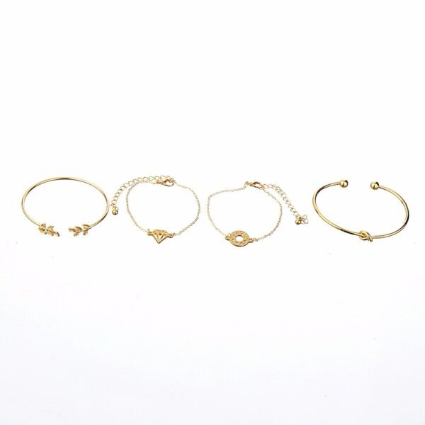 Tocona  T Fashion Bohemia Leaf Knot Hand Cuff Link Chain Charm Bracelet Bangle For Women Gold Bracelets Femme Jewelry 6115 Bracelets 9
