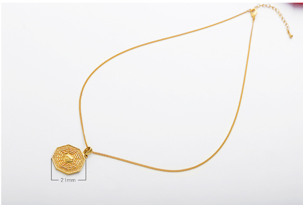 Euro coins gold gossip yin and yang taiji pendant necklace Vietnam sand gold imitation gold accessories clavicle chain Necklaces 9
