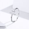Parallel line ring S925 white gold plated ring rings 7 Parallel line ring S925 white gold plated ring rings 7