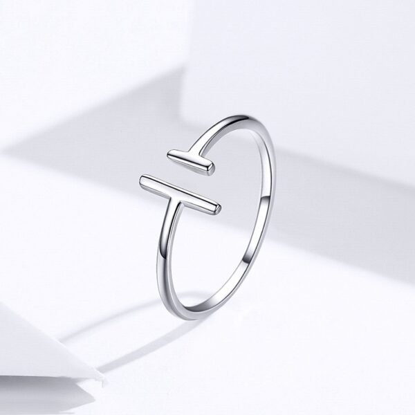 Parallel line ring S925 white gold plated ring rings 3