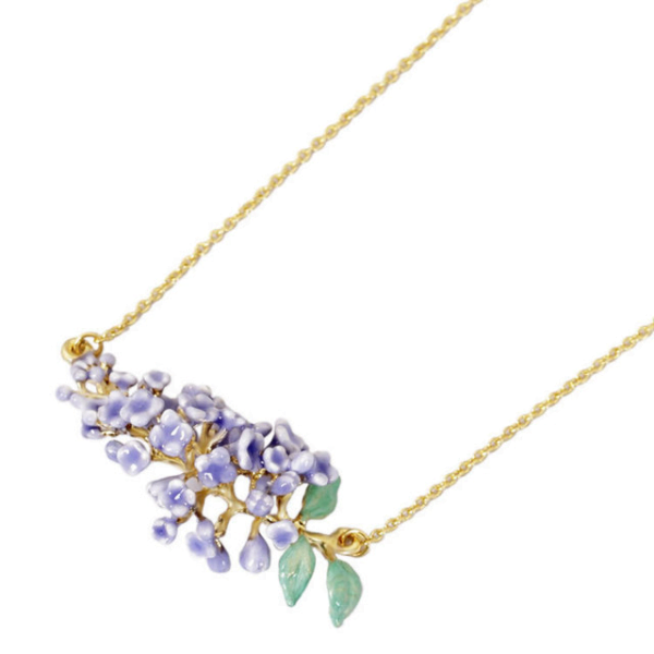 Lavender necklace with gold-plated enamel glaze Necklaces 4