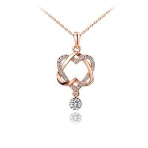 Elegant Heart Rose Gold Pendant Necklaces Elegant Heart Rose Gold Pendant Necklaces