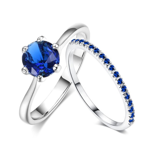 Zircon Micro Set Gold Plated Six Claw Ring Rings 6