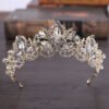 New Fashion Baroque Luxury Crystal AB Bridal Crown Tiara Light Gold Tiara Tiaras for Women Bride Hair Wedding Accessories Accessories 14