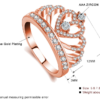 Princess Style Cubic Zirconia Hollow Heart Silver / Rose Gold Color Crown Ring Jewelry Party Engagement Wedding Rings 14