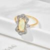 S925 Silver Gold-plated Precision Carving Natural Gold Grape Stone Ring Rings 11