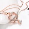 Elegant Heart Rose Gold Pendant Necklaces 11