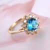 European and American fashion gold-plated zircon ring ladies jewelry Rings 7