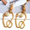 Golden Metal Irregular Earrings Pearl Earrings 14